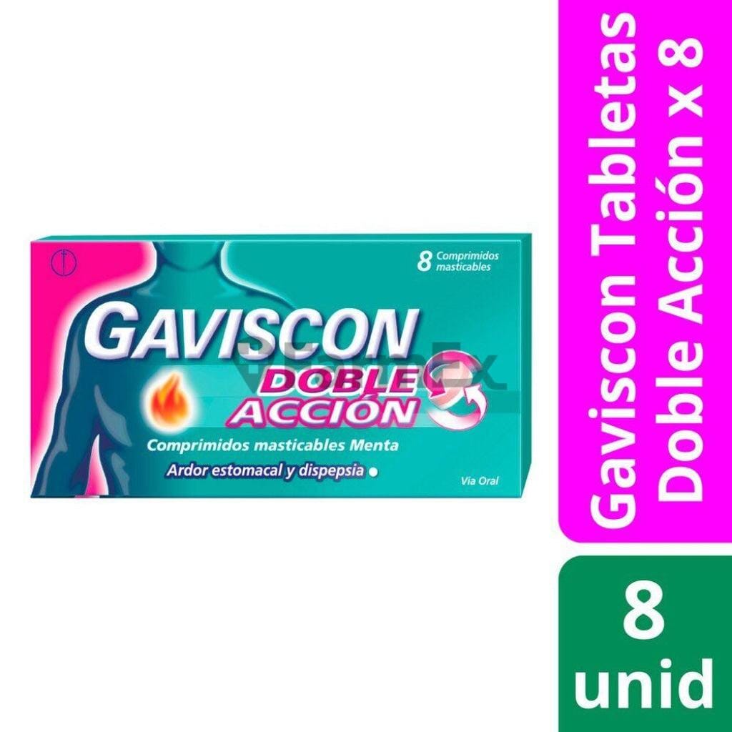 Gaviscon Doble Accion x 8 comprimidos Farmex-Fonasa-Persistente
